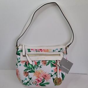 Liz Claiborne Lc Jess Top Zip Botanical Canvas. Floral Design. New With Tags.